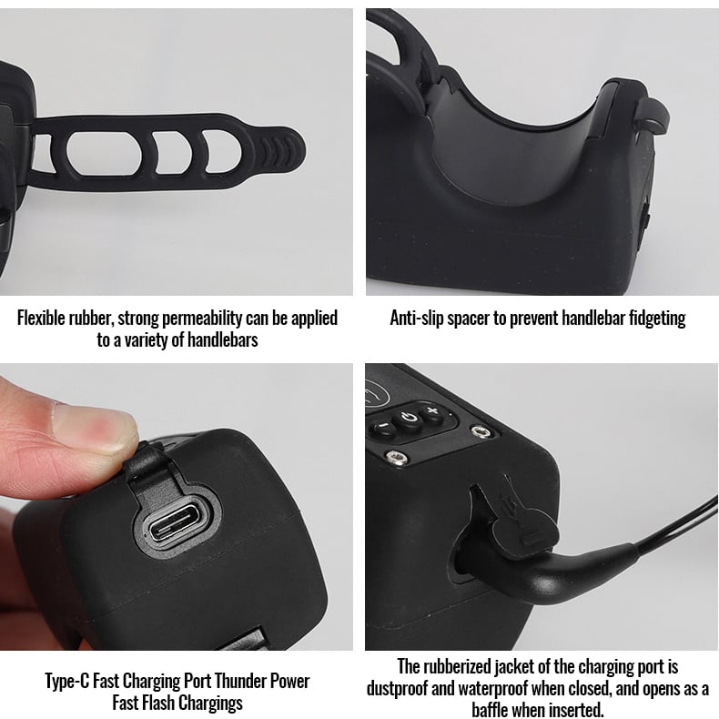 RideSafe – Claxon electrónico para bicicleta con potente foco