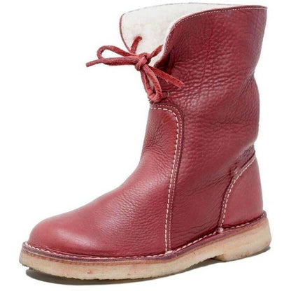 WATERPROOF LEATHER POLAR BOOTS WITH WOOL LINING | ALEVITA