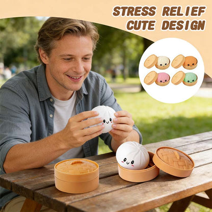 SquishJoy – Juguete Blando Súper Raro de Arcoíris con Forma de Dumpling Sonriente
