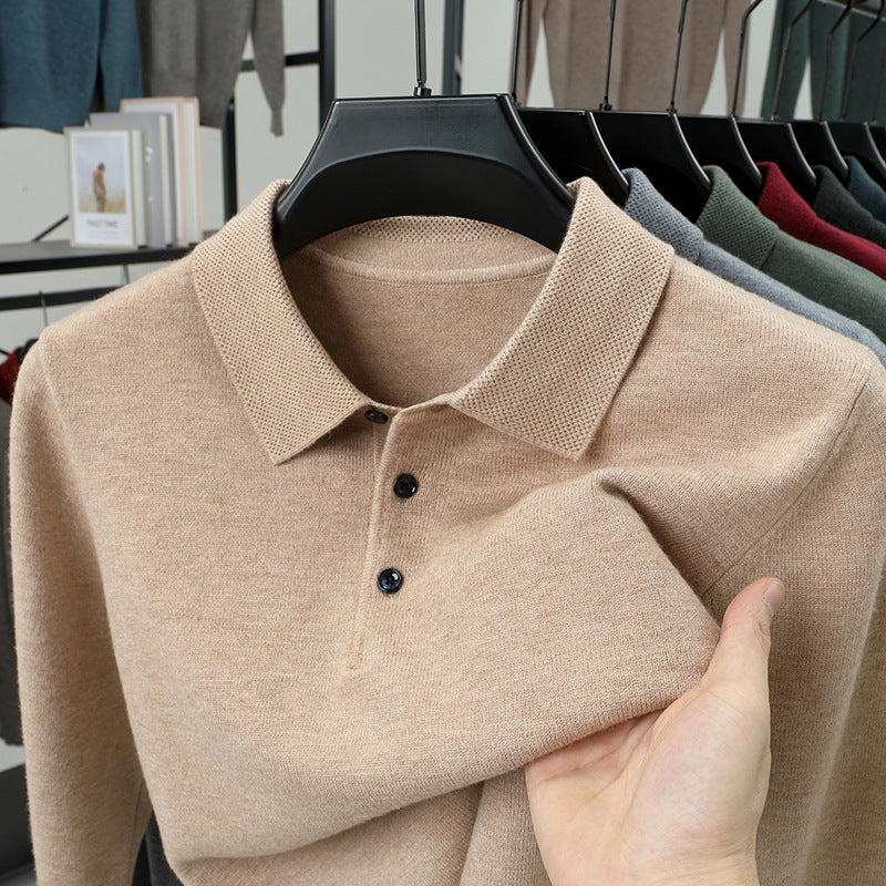 PrestigeKnit – Suéter polo de cachemira para hombre
