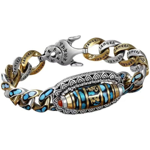ZenAura – Türkis-Mantra-Dzi-Perlenarmband