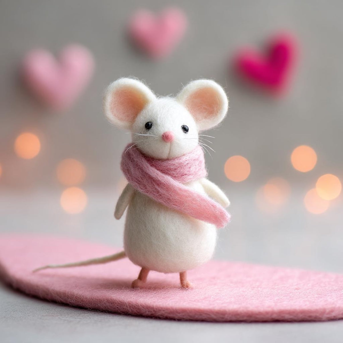 Needle Felted Mouse | Valentine's Day Gift💖