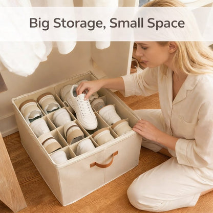 ShoeNest – Cajas Organizadoras Plegables de Tela para Zapatos