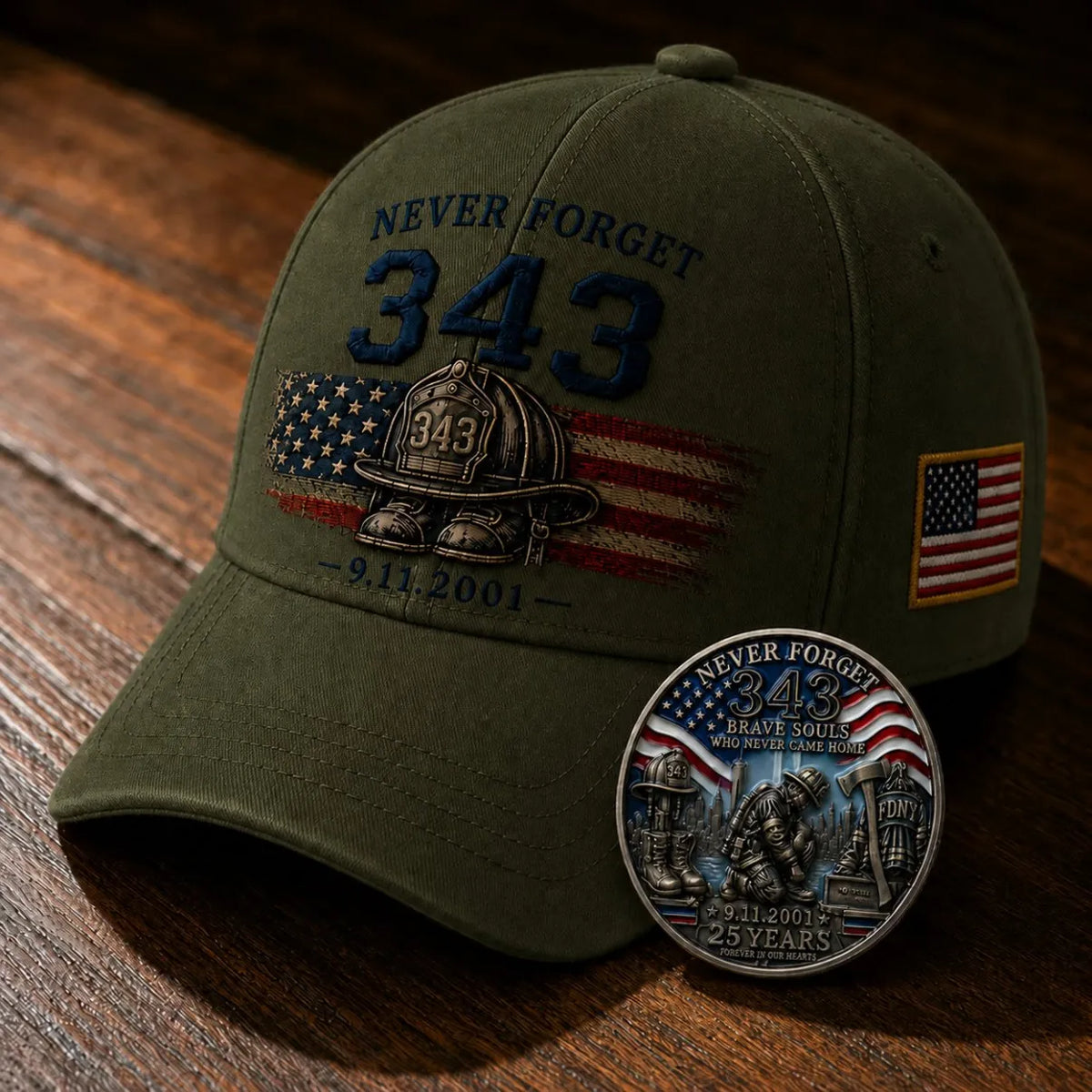 ValorMark – Gorra conmemorativa premium 343 Memorial Legacy
