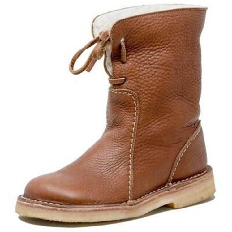 WATERPROOF LEATHER POLAR BOOTS WITH WOOL LINING | ALEVITA