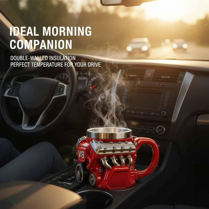 ⚡Ultimative V8-Motor Edelstahl-3D-Tasse & ein Traum für jeden Autoliebhaber✨