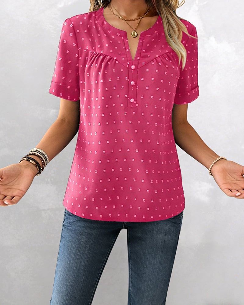 VivaLinen – Alltags-Bluse mit V-Ausschnitt