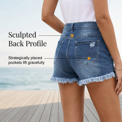 BlueBelle - Jeansshorts im Used-Look