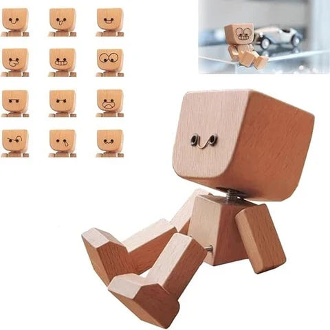 WoodyBuddy | Adorable cabezón de madera para decorar el salpicadero