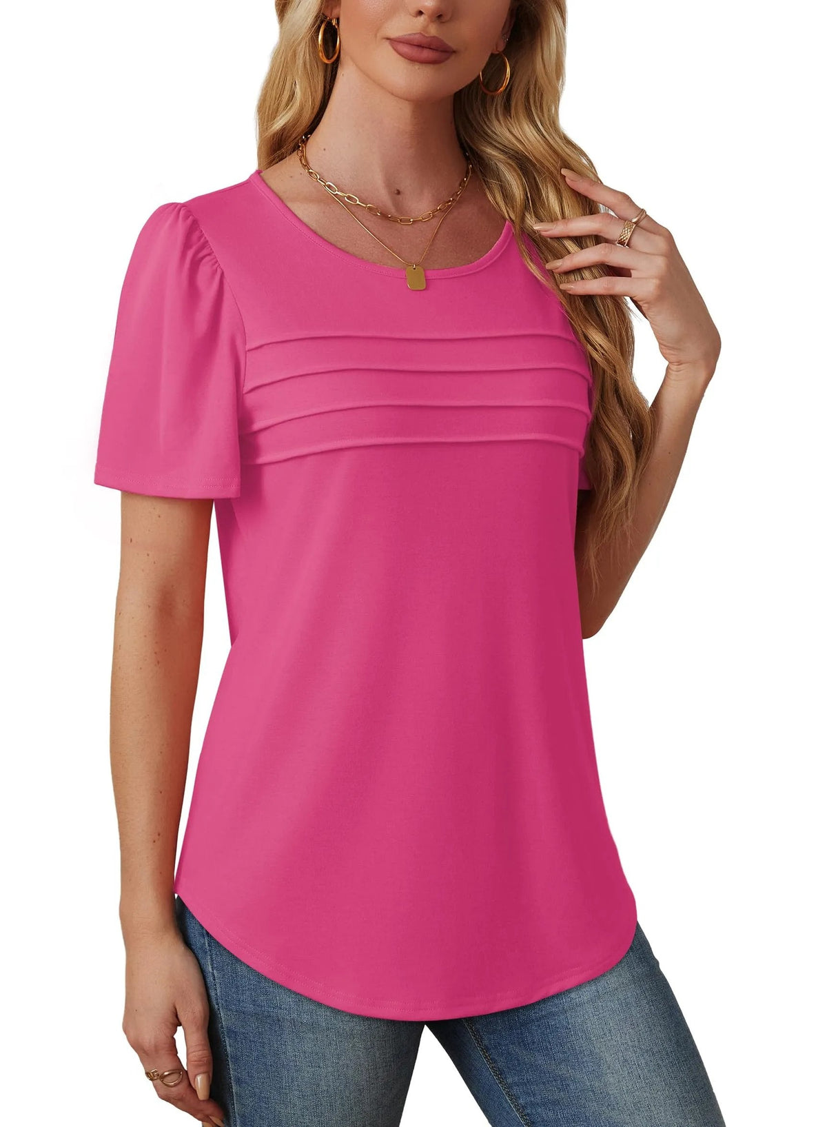AirSilk – Camiseta de moda plisada ligera