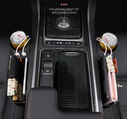 DriveMate – Organizador de Almacenamiento de Cuero Multiparte para Asiento de Coche