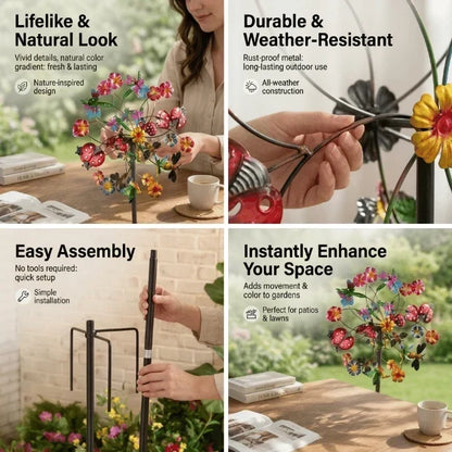 TwinkleBloom – Decoración solar de jardín en forma de flor