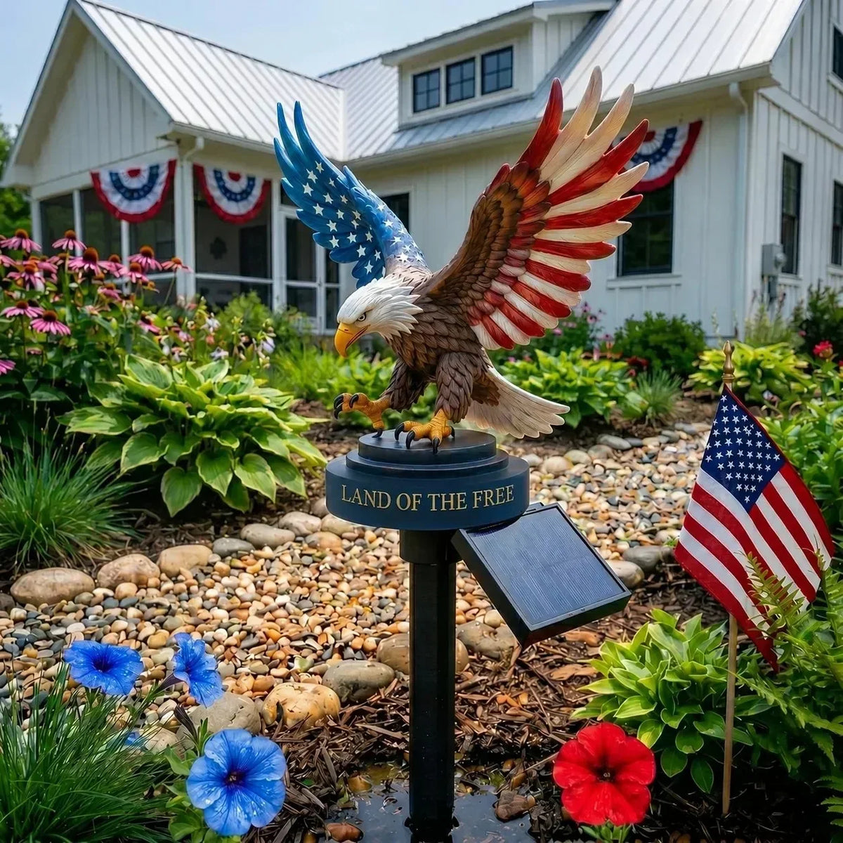 PatriotFlame – Estaca de jardín Águila Solar