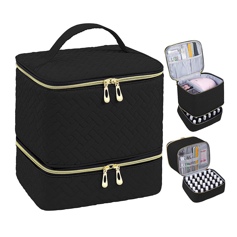 PolishPro – Estuche organizador de esmalte de uñas de doble capa de lujo