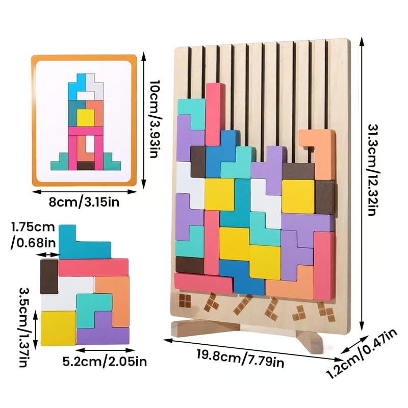 TetraMind – Montessori-Holzpuzzle-Set