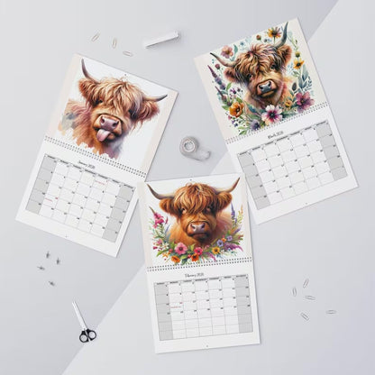 HighlandHugs – Calendario de pared de vaca de las Tierras Altas 2026