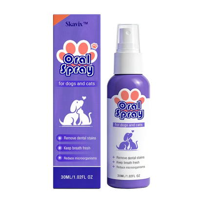 Skavix™ Mundspray für Haustiere ✅FDA-zugelassen | Erfrischt den Atem, entfernt Zahnstein, fördert die Zahnfleischregeneration und stabilisiert die Zähne 🦷🦷