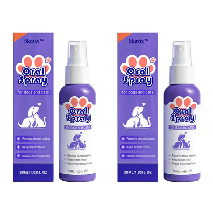 Skavix™ Mundspray für Haustiere ✅FDA-zugelassen | Erfrischt den Atem, entfernt Zahnstein, fördert die Zahnfleischregeneration und stabilisiert die Zähne 🦷🦷