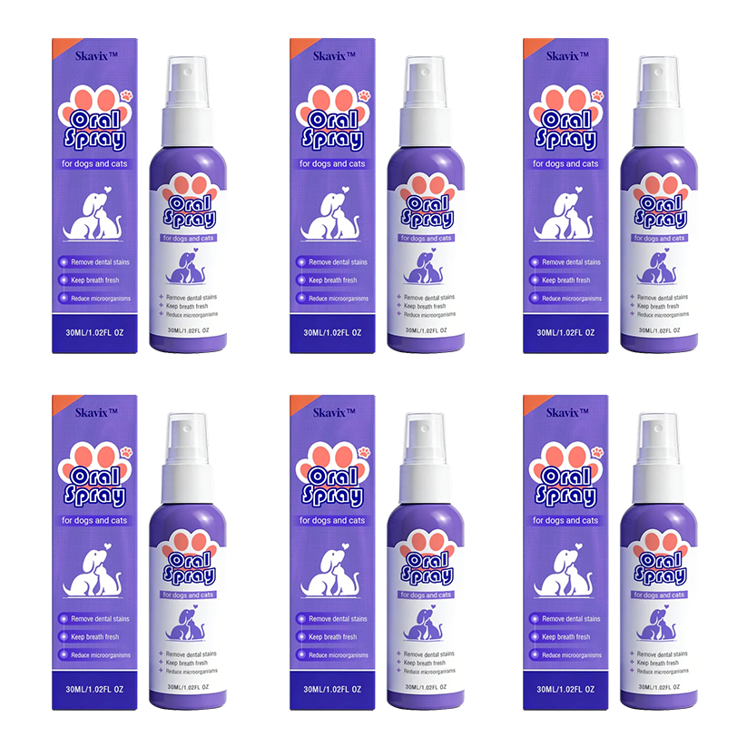 Skavix™ Mundspray für Haustiere ✅FDA-zugelassen | Erfrischt den Atem, entfernt Zahnstein, fördert die Zahnfleischregeneration und stabilisiert die Zähne 🦷🦷