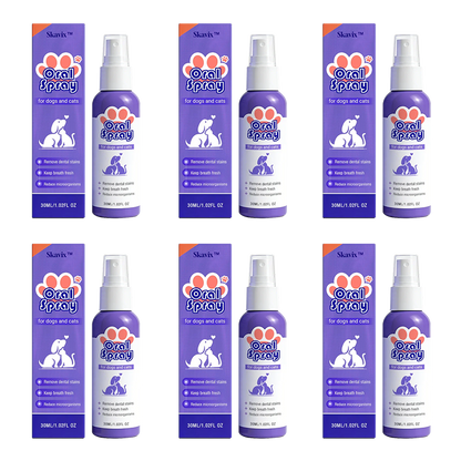 Skavix™ Mundspray für Haustiere ✅FDA-zugelassen | Erfrischt den Atem, entfernt Zahnstein, fördert die Zahnfleischregeneration und stabilisiert die Zähne 🦷🦷