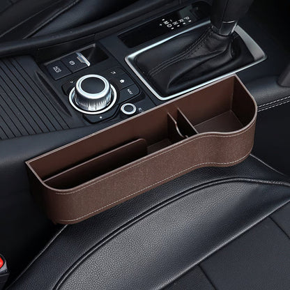 DriveMate – Organizador de Almacenamiento de Cuero Multiparte para Asiento de Coche