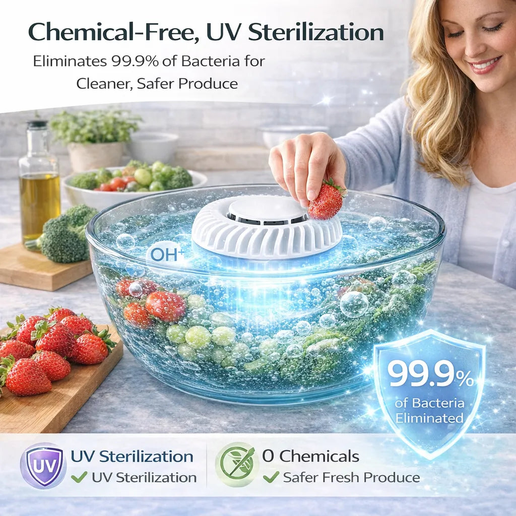 NutriPure Flow – Limpiador Ultrasónico de Alimentos