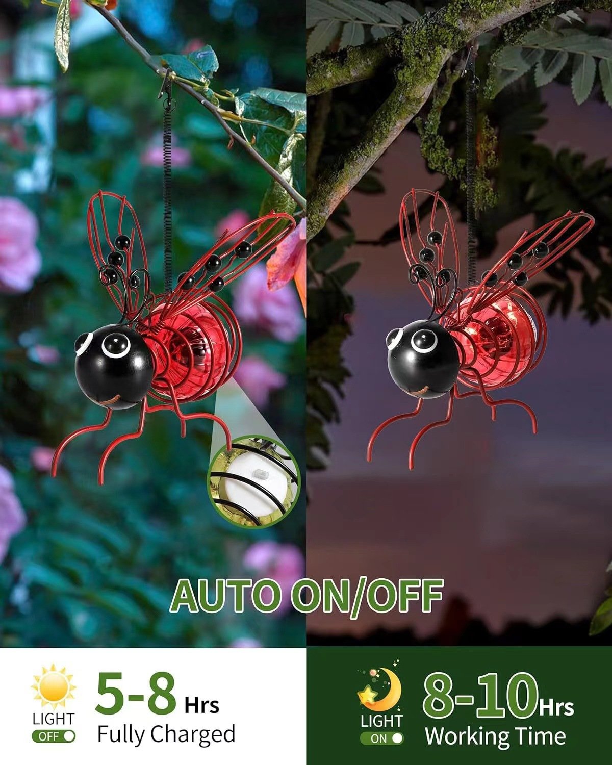 Sunlit Hive – Juego de luces colgantes de abejas