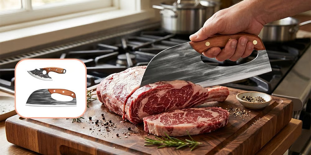 ChefForge – Juego profesional de cuchillo de chef y hacha de carnicero