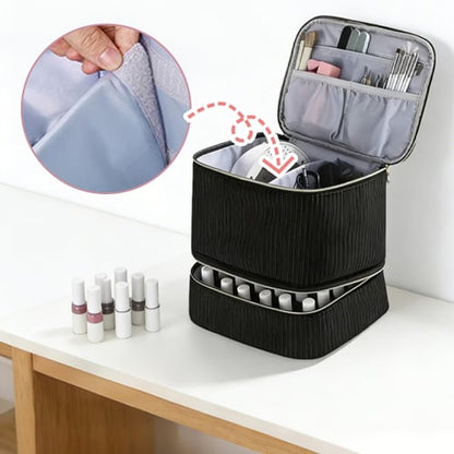PolishPro – Estuche organizador de esmalte de uñas de doble capa de lujo