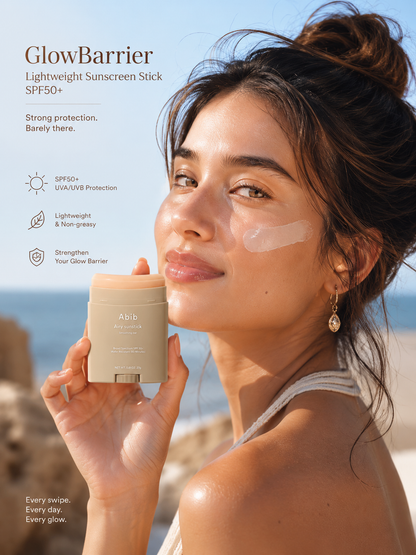GlowBarrier – Protector solar en barra ligero SPF50+