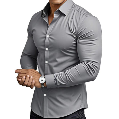 EternaStyle – Camisa Elegante de Manga Larga con Solapa