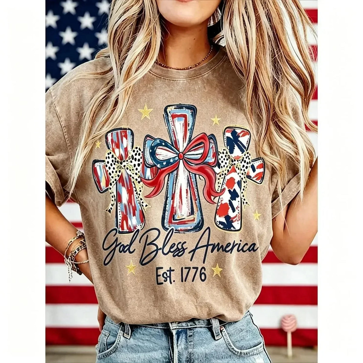 GodBless – Camiseta vintage de mujer del 250.º aniversario