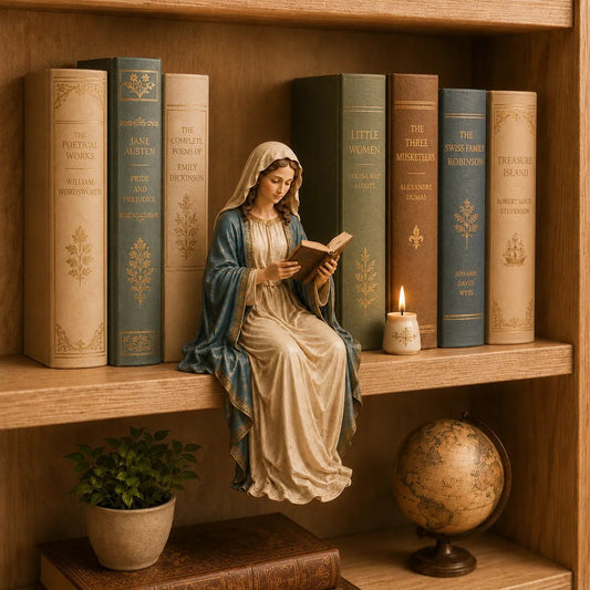 DivineRest - Figurilla de la Virgen María Leyendo