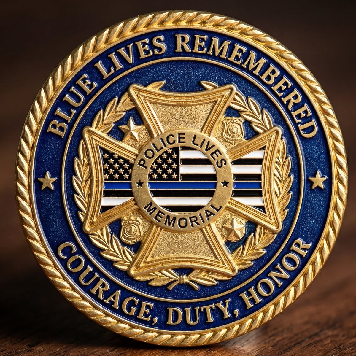 ValorBadge - Moneda conmemorativa de la policía – Blue Lives Remembered