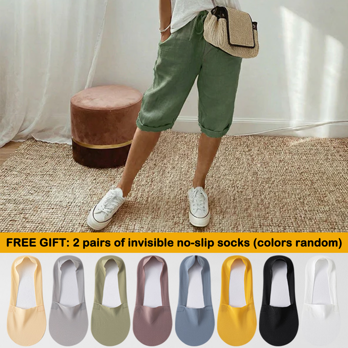 Florel – Atmungsaktive Caprihose mit Kordelzug
