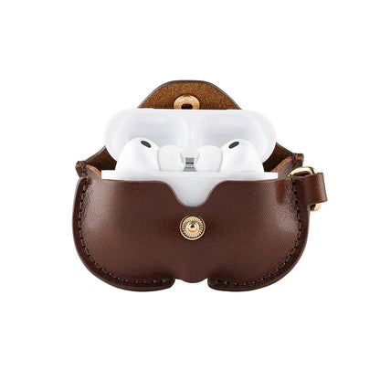 LuxeShield – Funda protectora de cuero genuino premium para AirPods