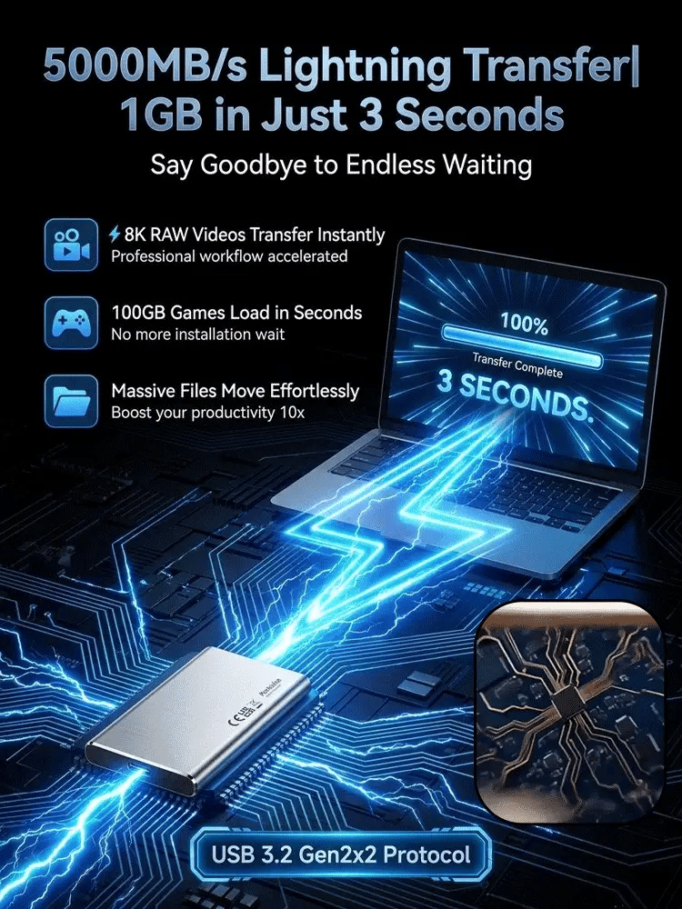 DataVault – Unidad de almacenamiento SSD portátil de alta velocidad
