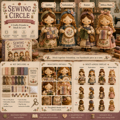 TinyWorlds – Colección de kits de manualidades DIY de patchwork acogedor