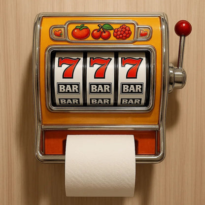 RollJack – Soporte para papel higiénico con máquina tragamonedas