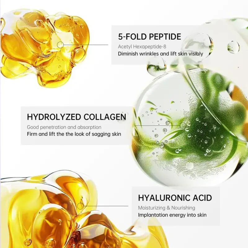 Reduce arrugas y papada, cinco rodillos para masaje completo, crema reafirmante de cuello
