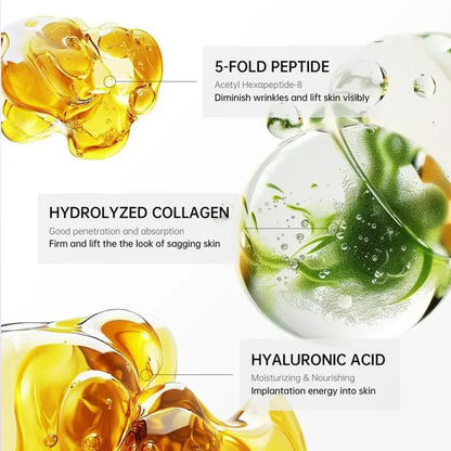 Reduce arrugas y papada, cinco rodillos para masaje completo, crema reafirmante de cuello
