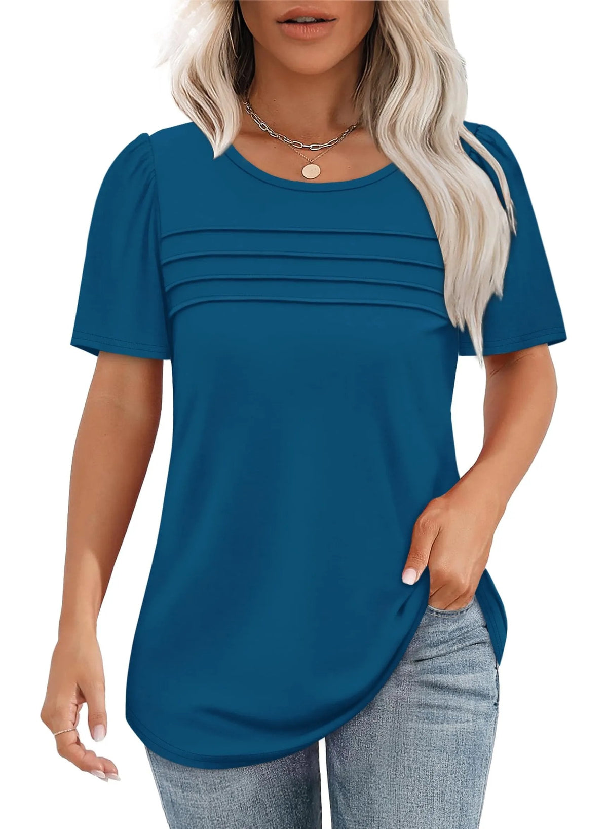 AirSilk – Camiseta de moda plisada ligera