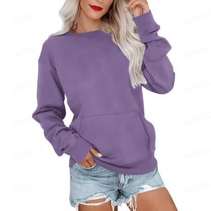 CozyCore – Sudadera sin Capucha Cuello Redondo para Mujer