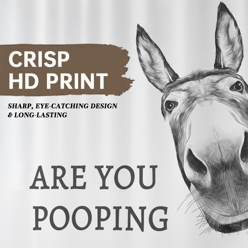"Are You Pooping?" Donkey Shower Curtain