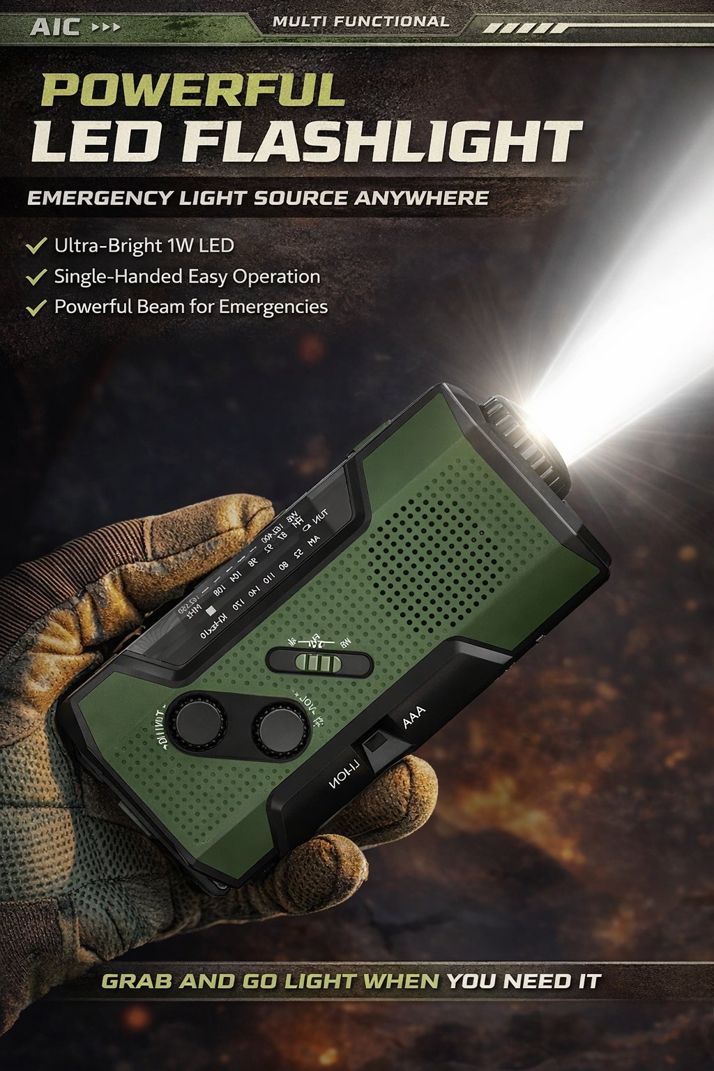 PowerCast Elite – Radio de emergencia 4 en 1