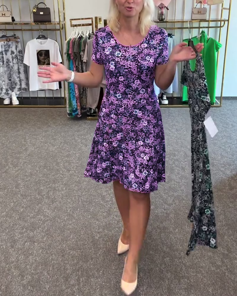 EleganceFit – Bedrucktes Kleid mit schlanker Taille
