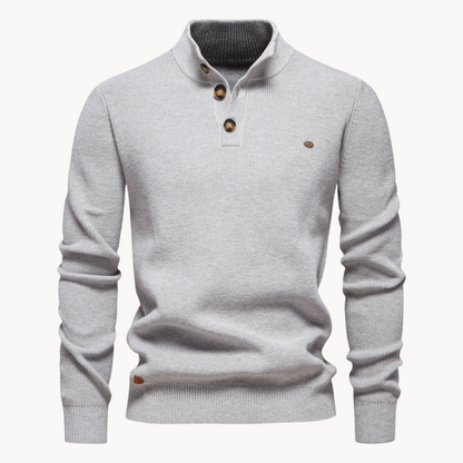 Ashton Button Mockneck Sweater | ALEVITA