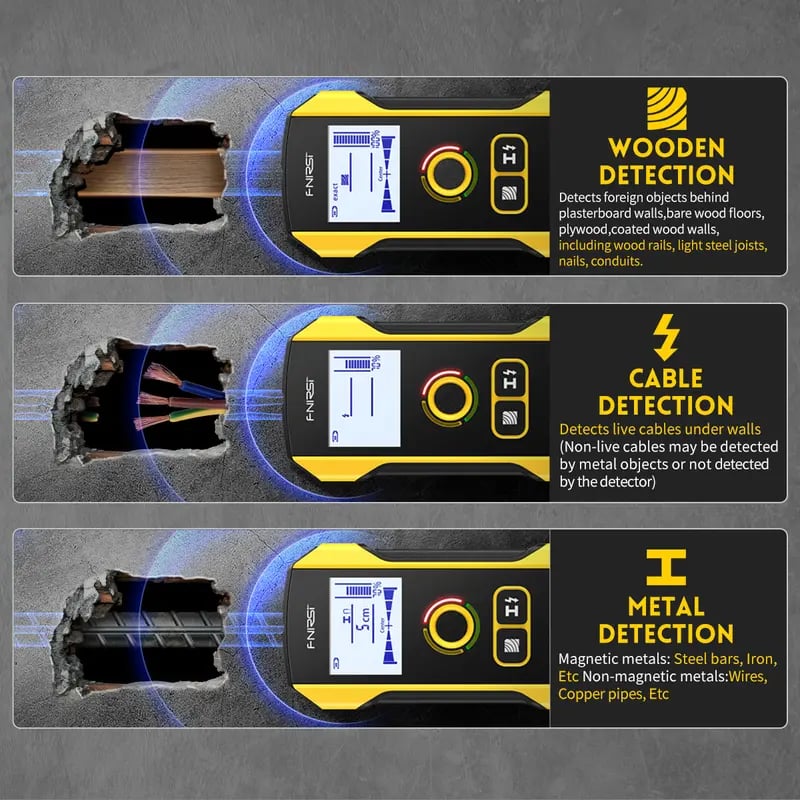 WallSense Pro – Escáner de pared con detector de metales de precisión