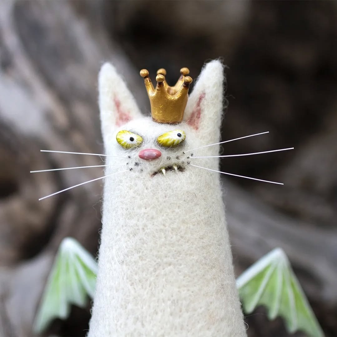 CurioCat - Figura de lana suave
