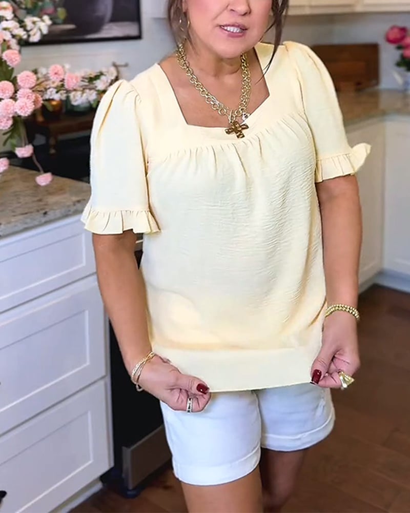 VibeLuxe – Camisa elegante con mangas de volantes